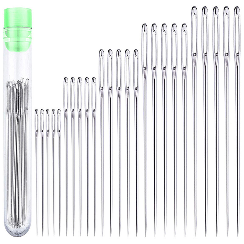 Leatherwork Needles - 25Pcs Large-Eye Hand-Sewing Needles High-Carbon Steel