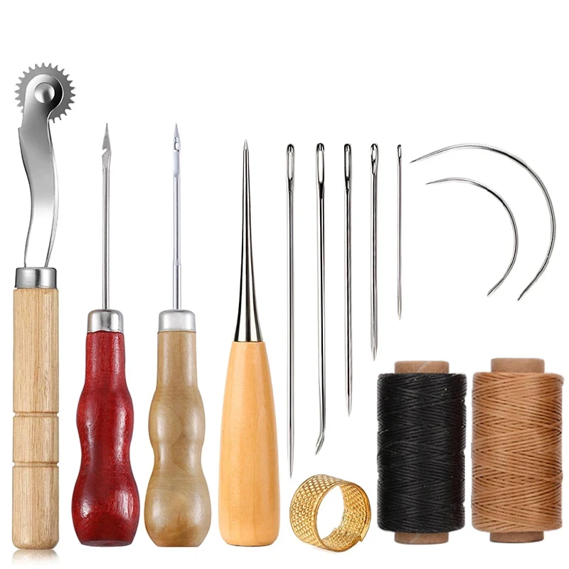 Leatherwork Needles - 14PCS Leather Craft Sewing Kit Waxed
