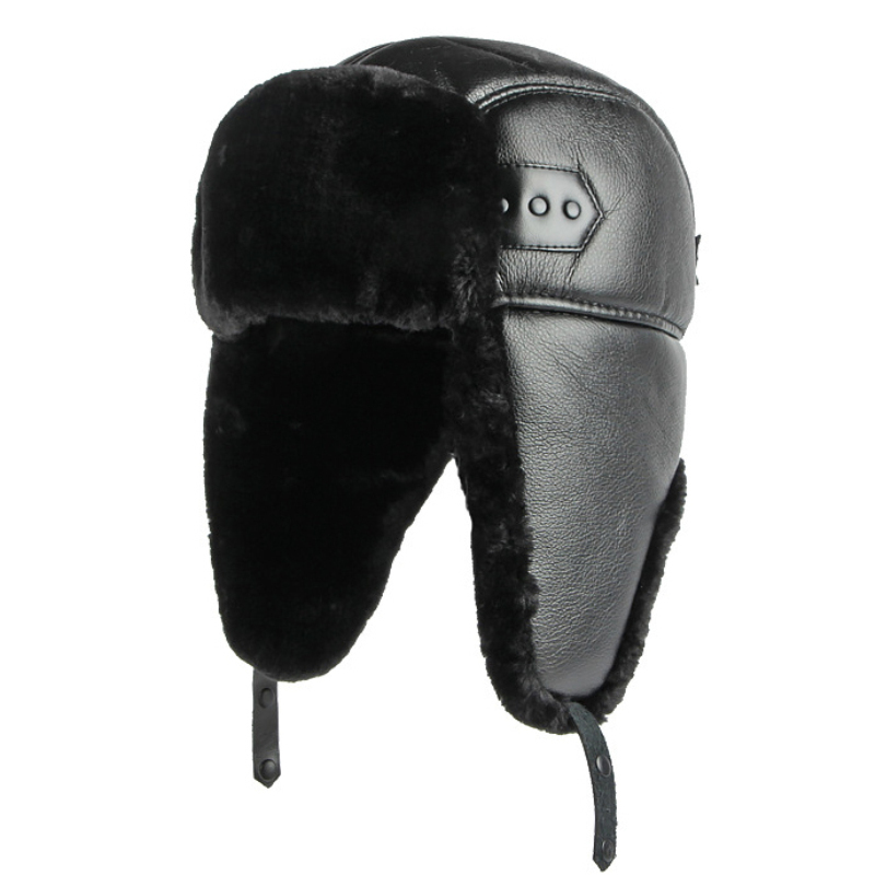 Leather Work Hat - HT4002 New PU Leather Russian Hat