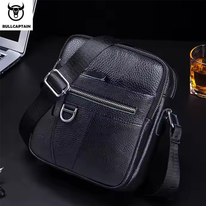 Leatherwork Letters - BULLCAPTAIN Mens Leather Messenger Bag Retro