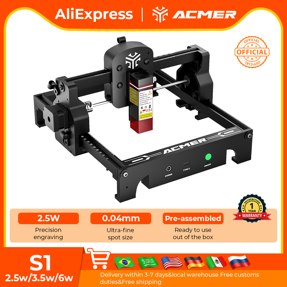 Leatherworking Equipment - ACMER S1 Mini Laser Engraving and