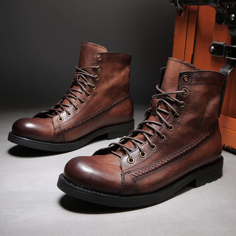 Leather Work Fabric - Mens Ankle Boots Classic Handmade Leather