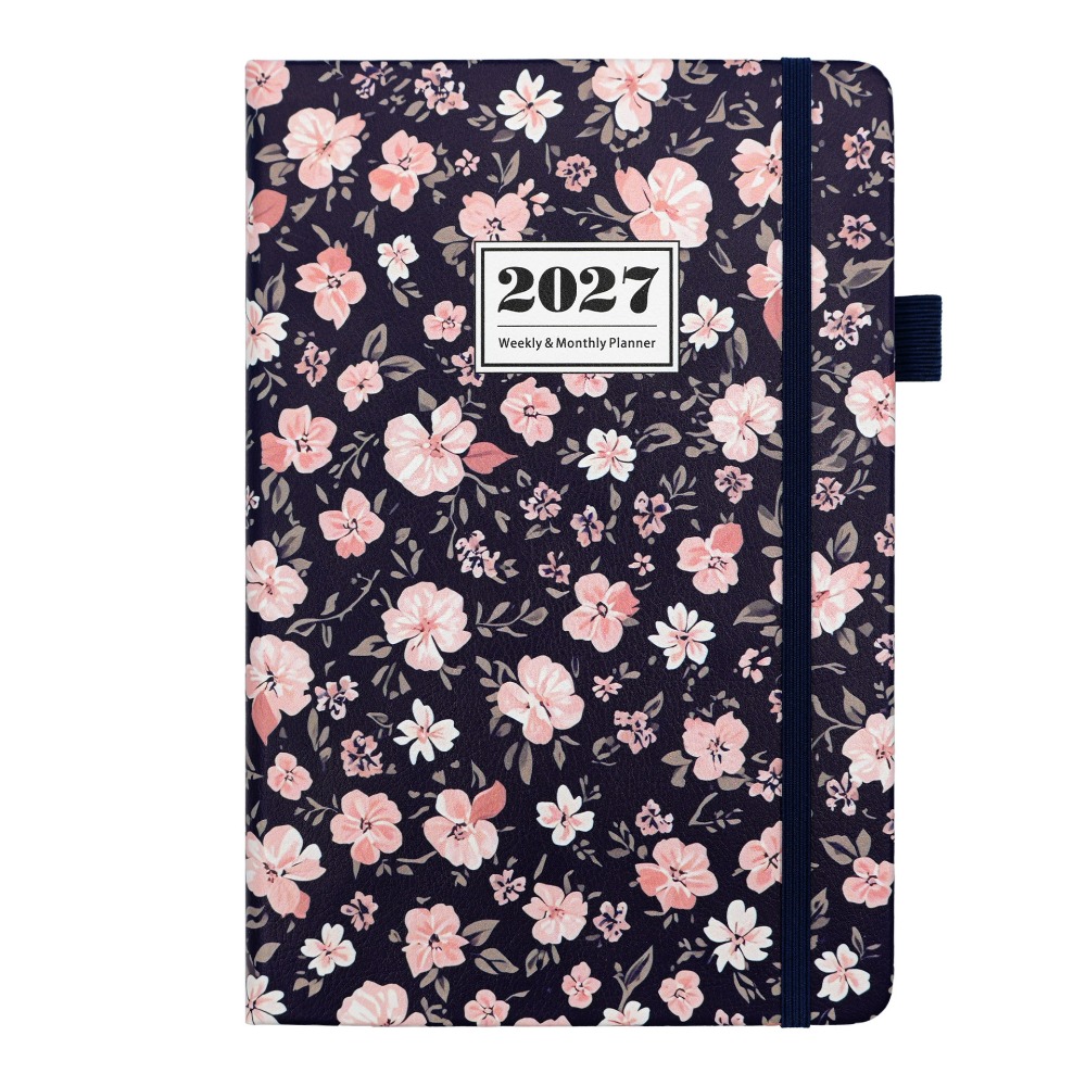 Leatherwork Flowers - English 2027 Schedule Planner Notepad Flower