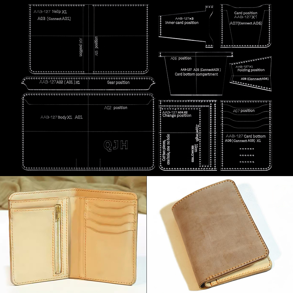 1Set of Short Foldable Coin Pu - Leatherwork Embossing ulasan dan harga