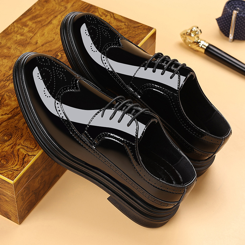 Men's Patent Leather Brogue Dr - Leather Work Dress ulasan dan harga