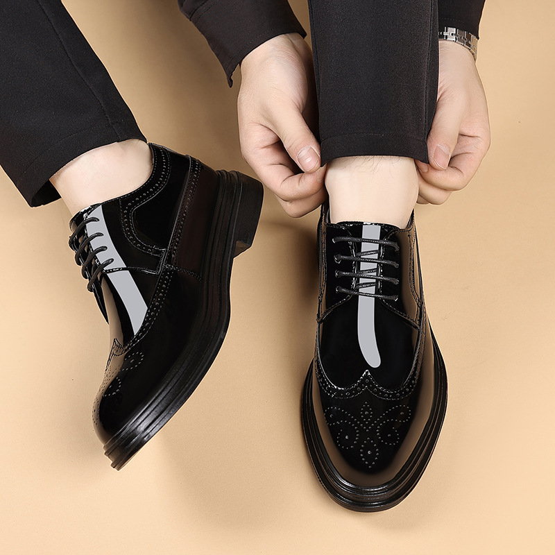 Men's Patent Leather Brogue Dr - Leather Work Dress ulasan dan harga