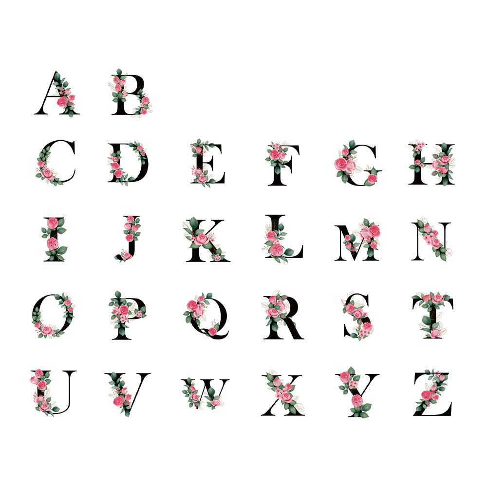1PC Colorful rose 26 style let - Leatherwork Letters ulasan dan harga