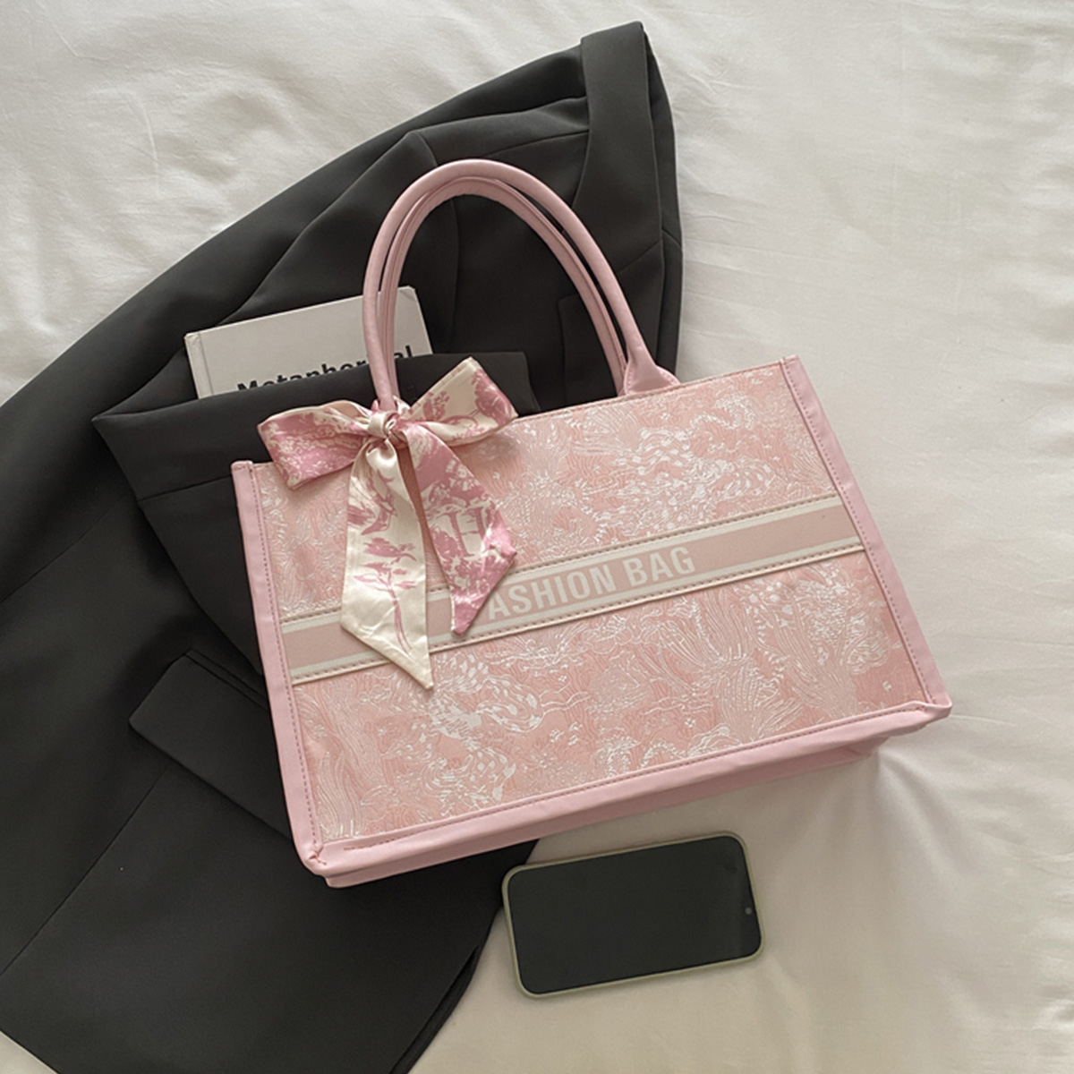 Luxury Elegant Women Tote Bag  - Leatherwork Letters ulasan dan harga