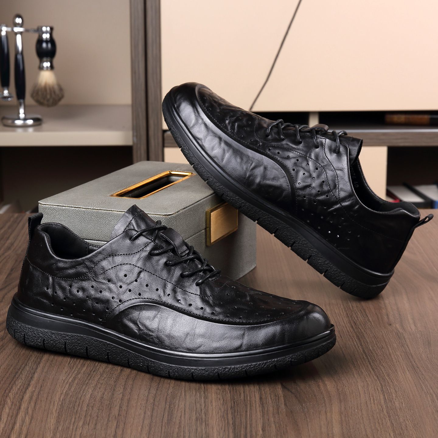Casual Genuine Leather Shoes E - Leather Work Dress ulasan dan harga