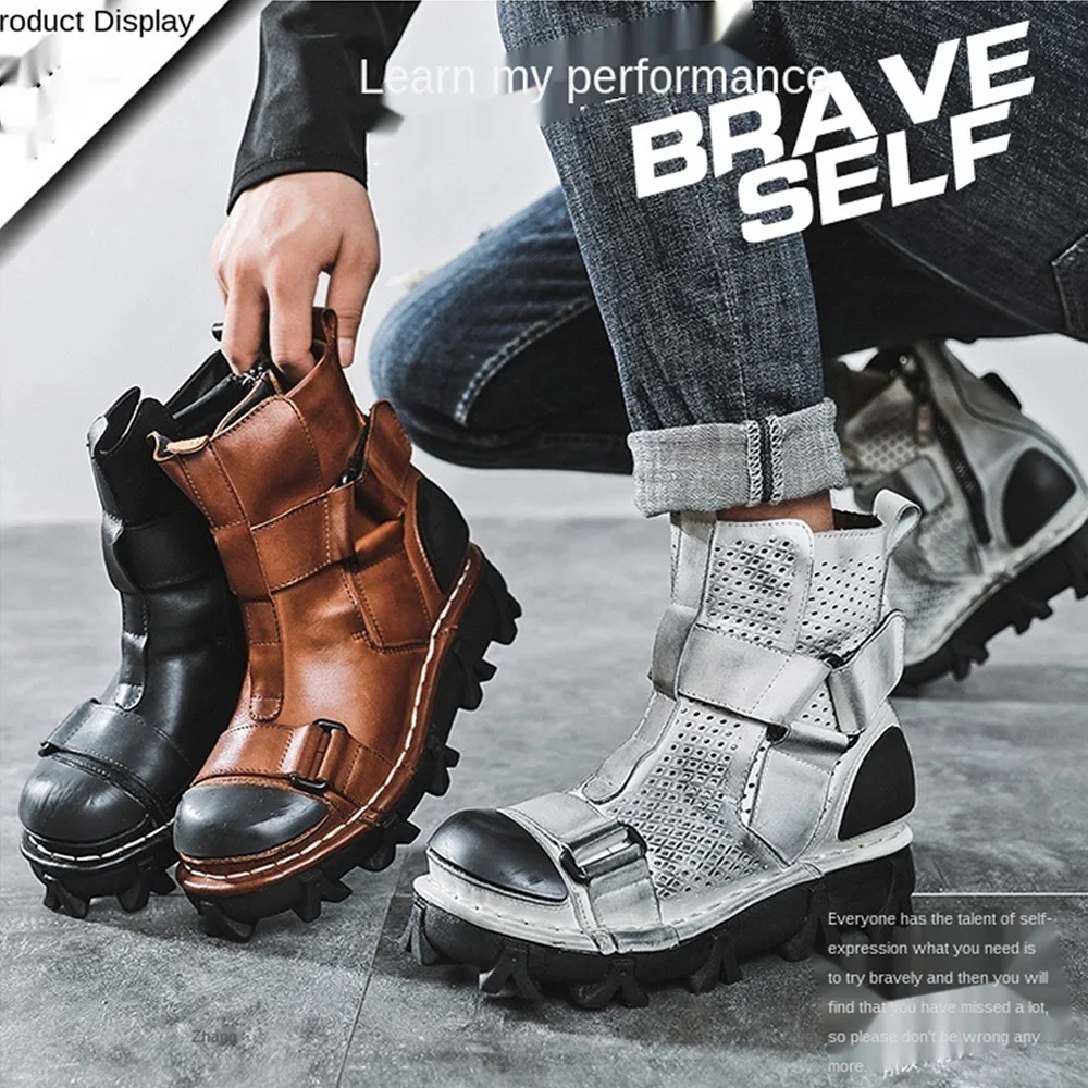 Men's Genuine Leather Motorcyc - Leather Work Fabric ulasan dan harga