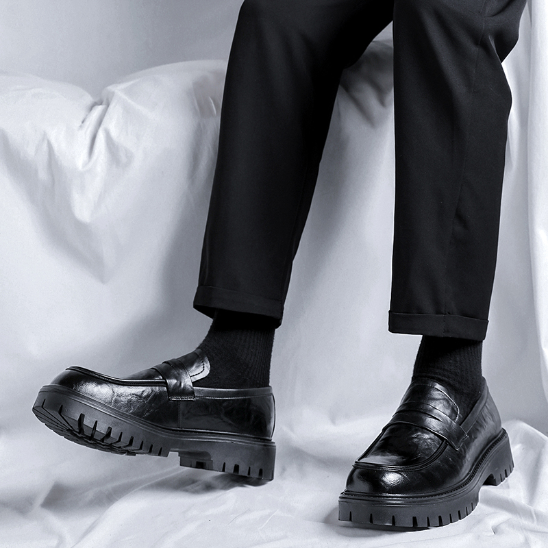 Men's Black leather shoes Gent - Leather Work Dress ulasan dan harga