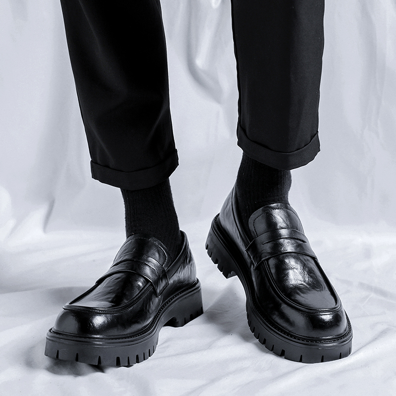 Men's Black leather shoes Gent - Leather Work Dress ulasan dan harga