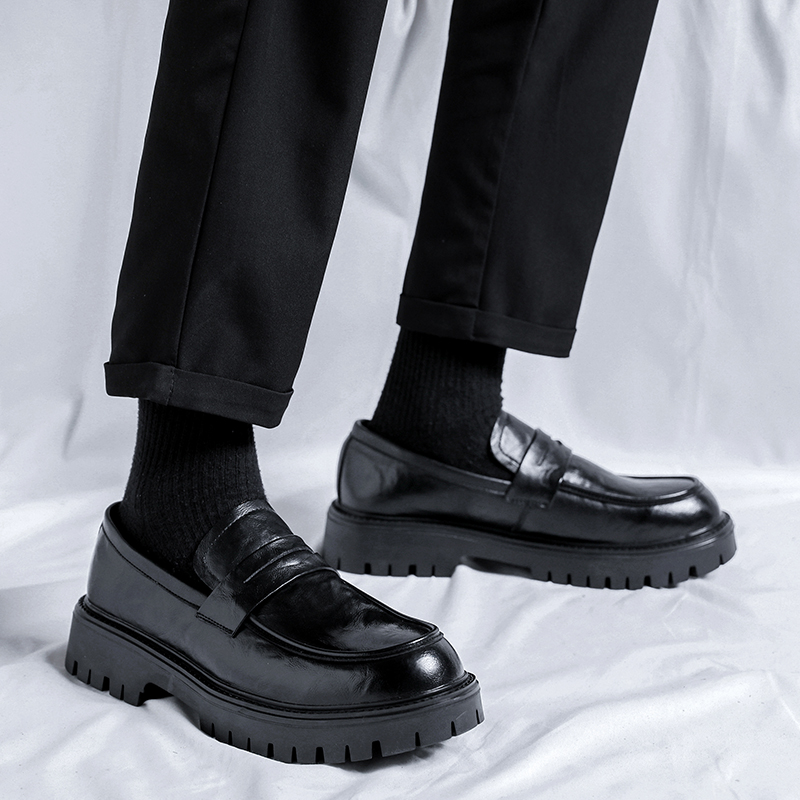 Men's Black leather shoes Gent - Leather Work Dress ulasan dan harga