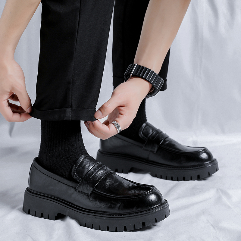 Men's Black leather shoes Gent - Leather Work Dress ulasan dan harga