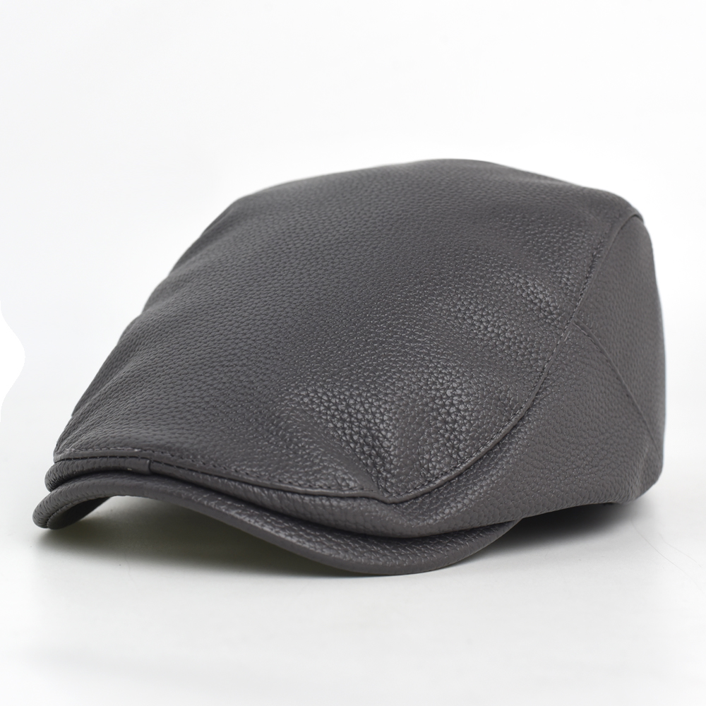 PU Newsboy Cap Men Women Autum - Leather Work Hat ulasan dan harga