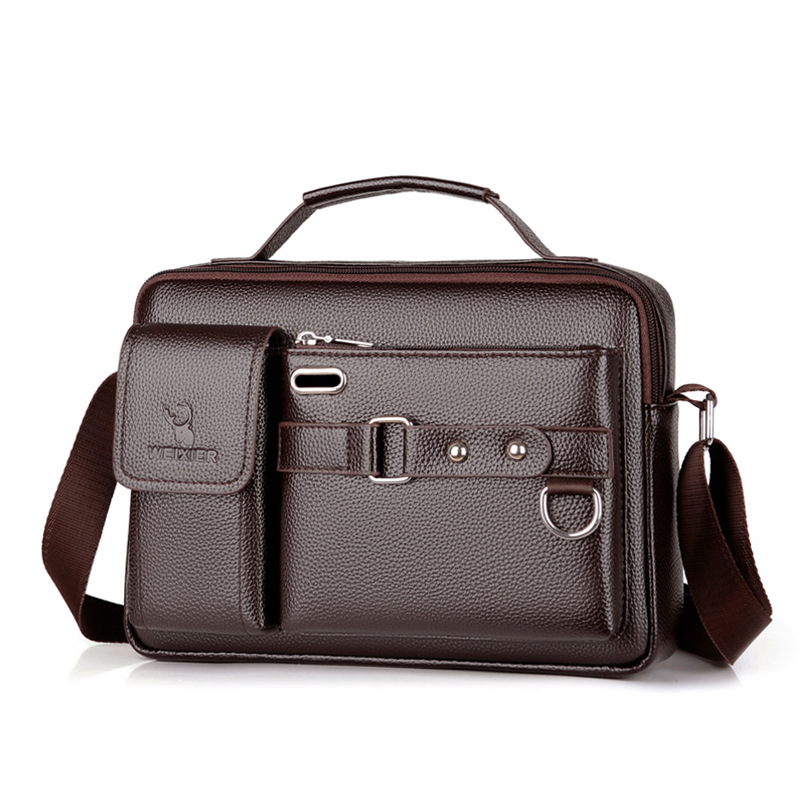 Brand Men Shoulder Bag Pu Leat - Leatherwork Letters ulasan dan harga