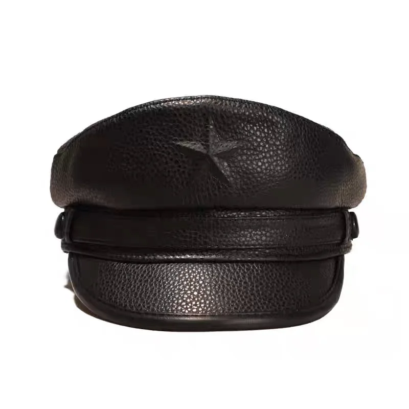 Novel Army Cap For Men Retro F - Leather Work Hat ulasan dan harga