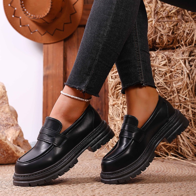 Women's Brown Leather Loafers  - Leather Work Dress ulasan dan harga