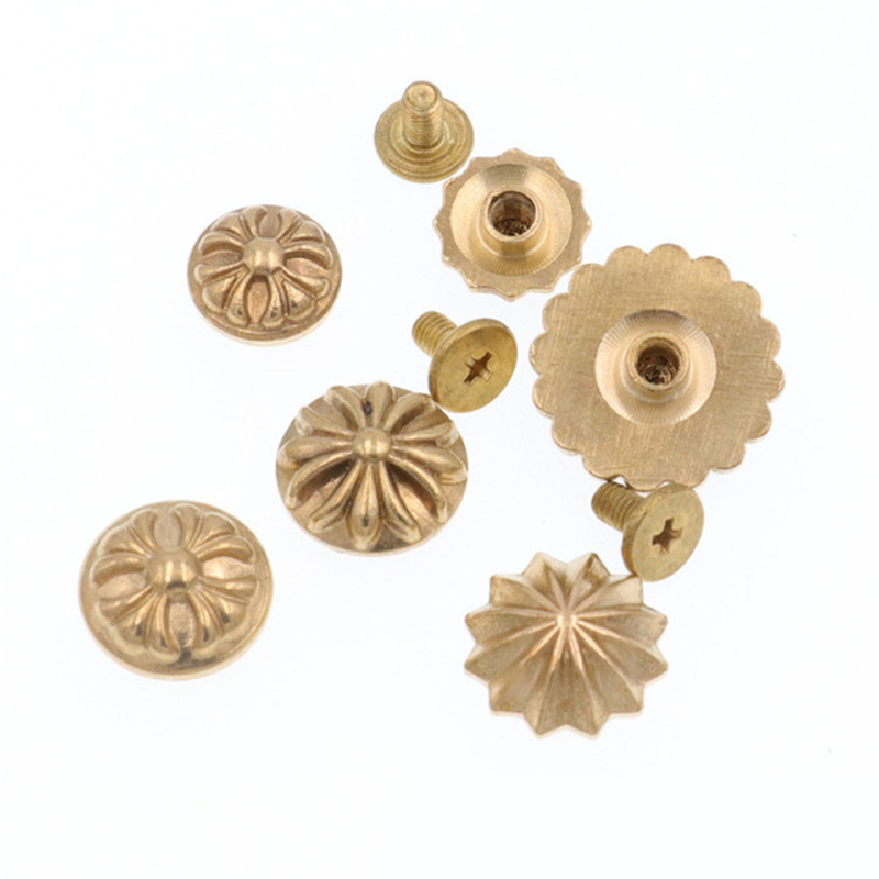 5Pcs Brass Strap Rivets Flower - Leatherwork Flowers ulasan dan harga