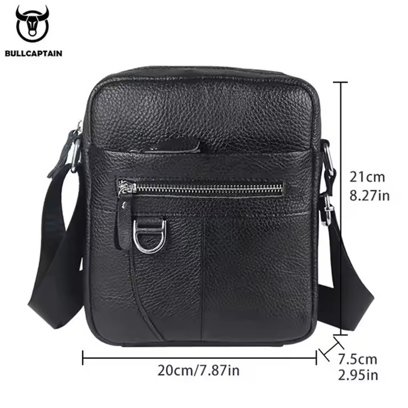 BULLCAPTAIN Mens Leather Messe - Leatherwork Letters ulasan dan harga