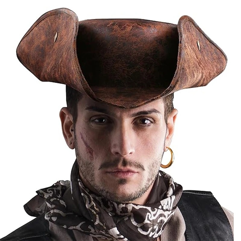 Faux Leather Pirate Hat Vintag - Leather Work Hat ulasan dan harga