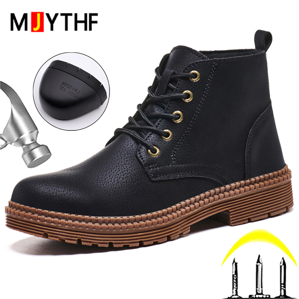 Waterproof Work Boots Safety S - Leather Work Fabric ulasan dan harga