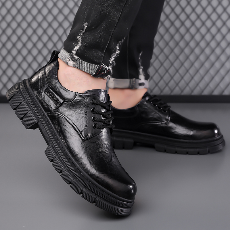 Men's casual leather shoes Cla - Leather Work Dress ulasan dan harga