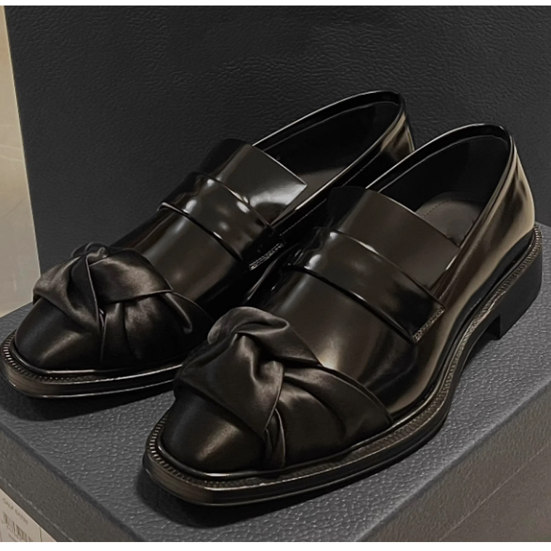 Men's Black Patent Leather Loa - Leather Work Dress ulasan dan harga