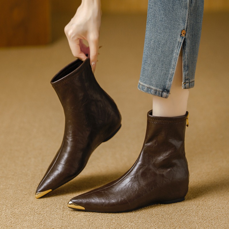 Women Pointed Toe Stretch Ankl - Leather Work Fabric ulasan dan harga