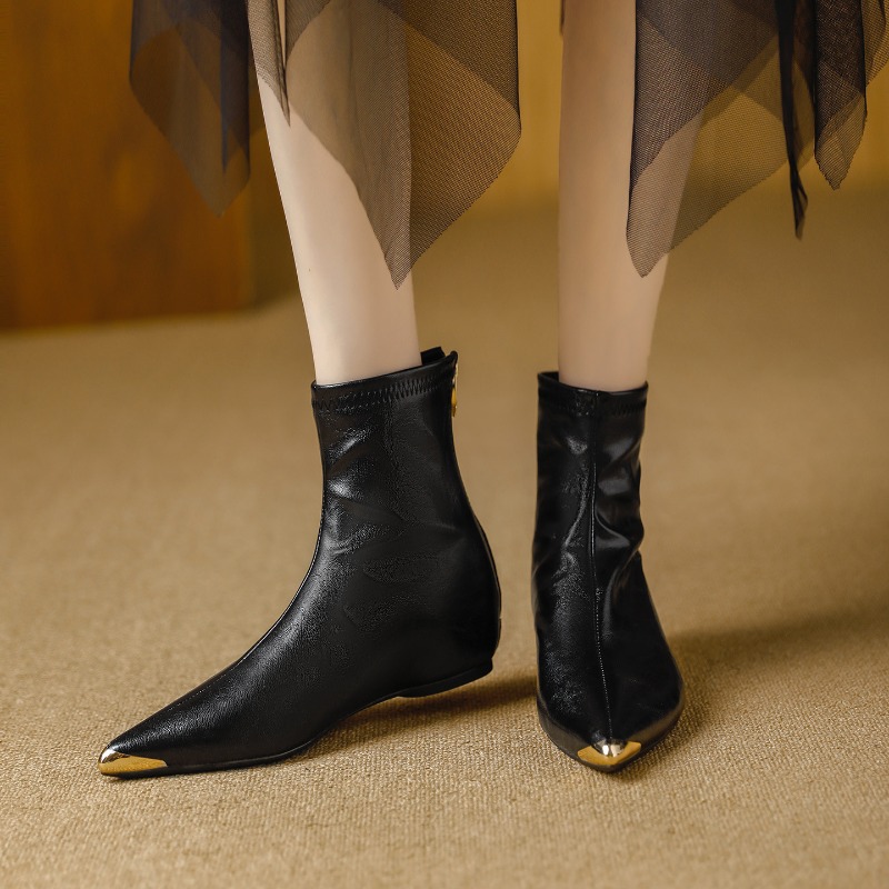 Women Pointed Toe Stretch Ankl - Leather Work Fabric ulasan dan harga