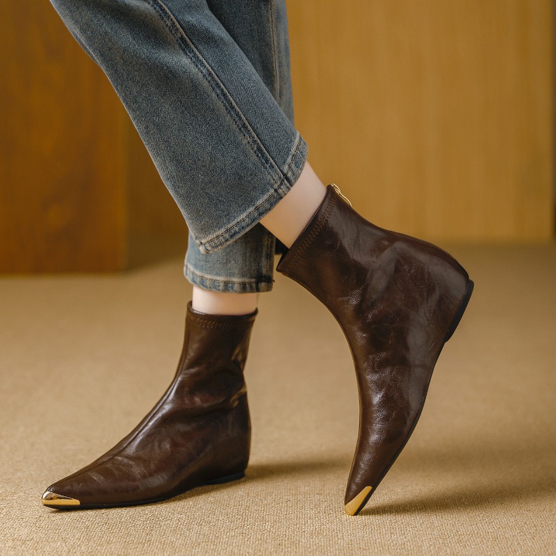 Women Pointed Toe Stretch Ankl - Leather Work Fabric ulasan dan harga