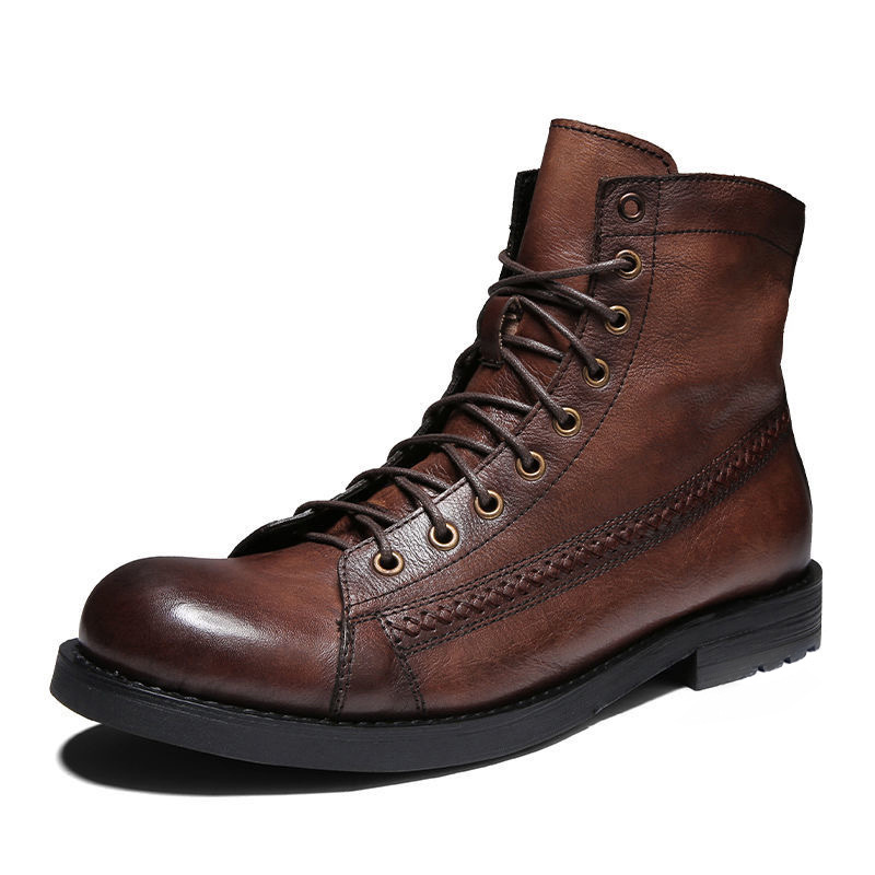 2026 Mens Ankle Boots Classic  - Leather Work Fabric ulasan dan harga