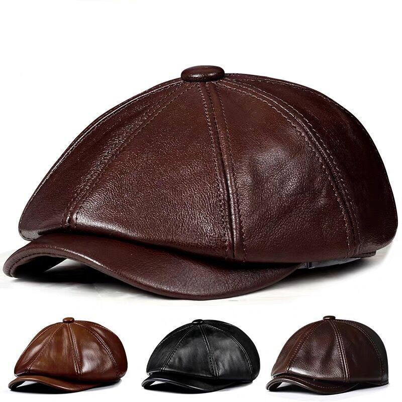 Spring New Genuine Leather Hat - Leather Work Hat ulasan dan harga