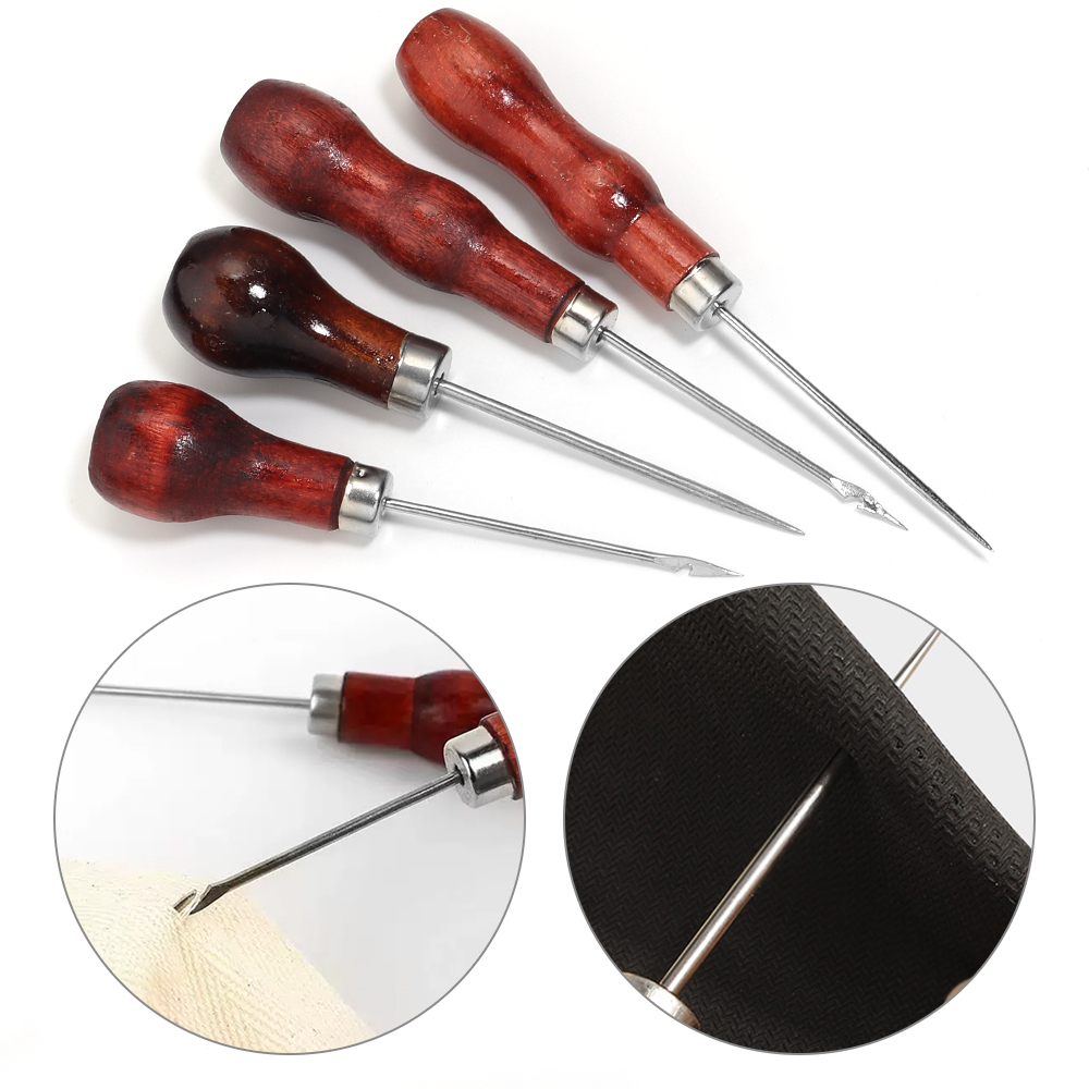 Wooden Handle Awls DIY Leather - Leatherwork Needles ulasan dan harga