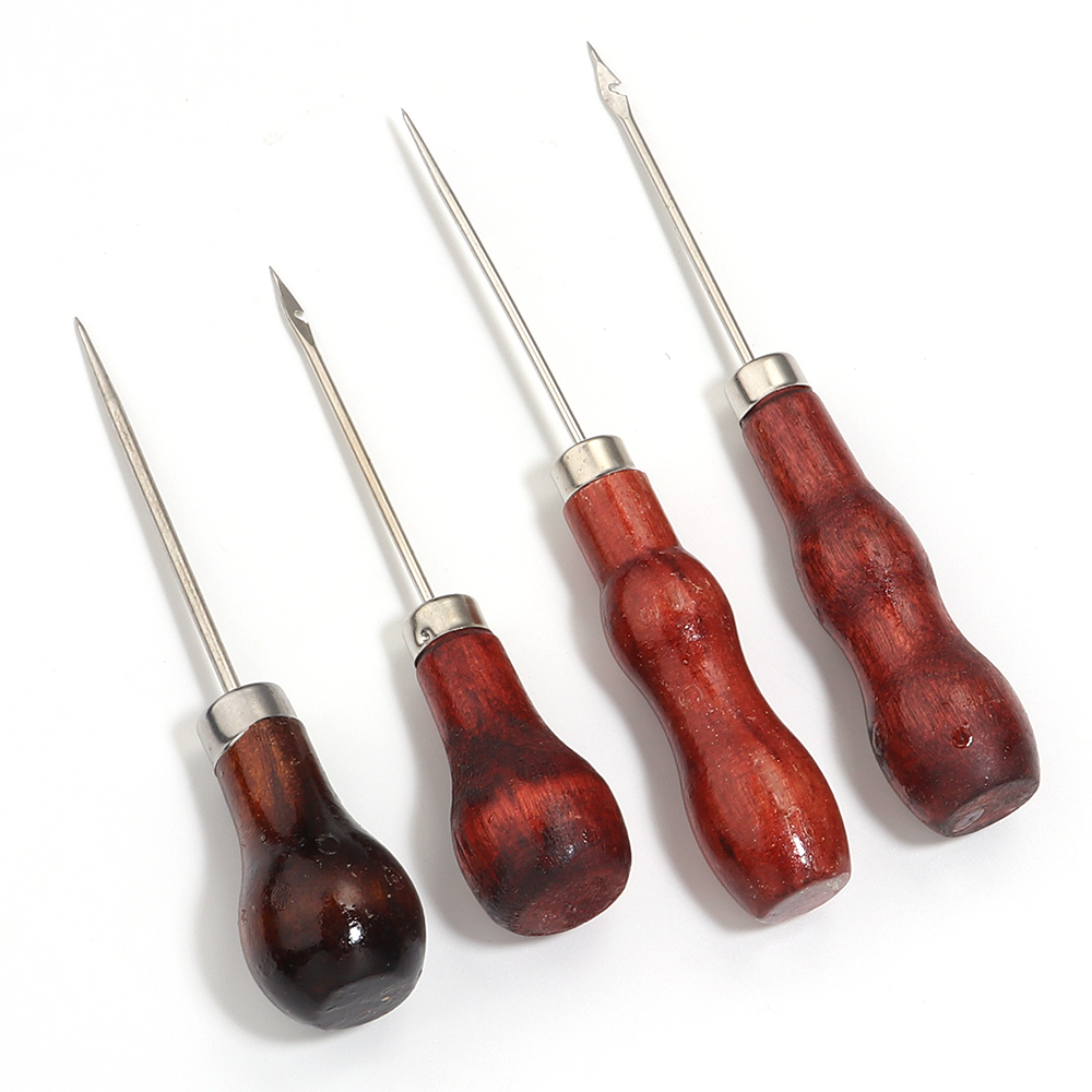 Wooden Handle Awls DIY Leather - Leatherwork Needles ulasan dan harga
