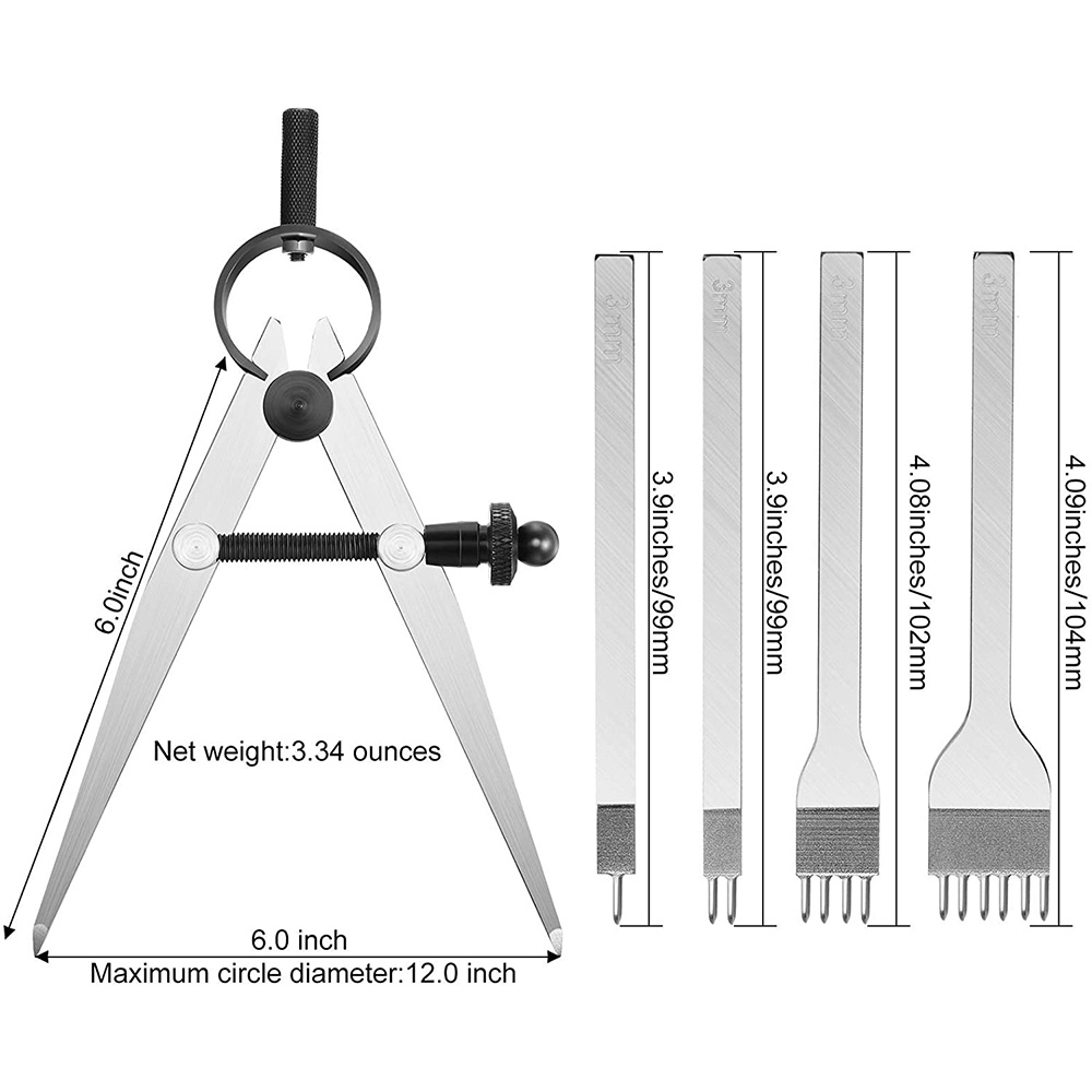 Leather Chisel Set, Prong Diam - Wing Divider Stitch ulasan dan harga
