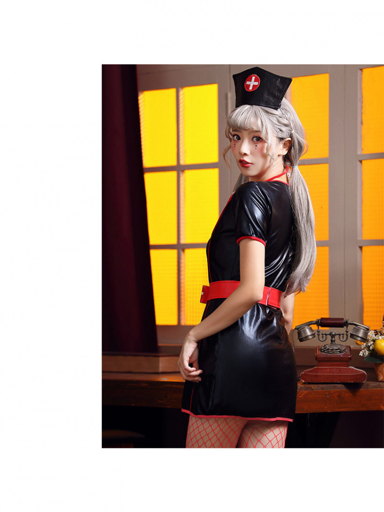 Black PU Leather Nurse Work Sk - Leather Work Dress ulasan dan harga