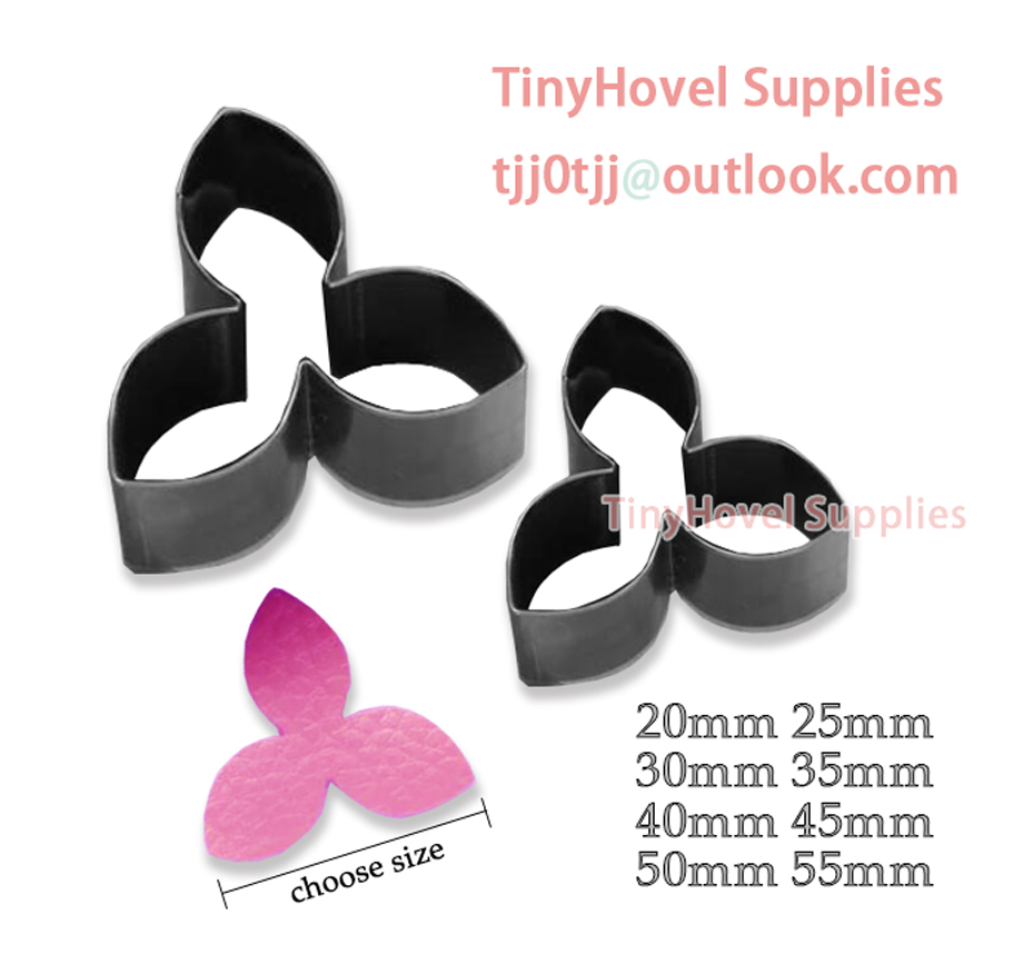 20mm-100mm Clover-Shape Steel  - Leatherwork Flowers ulasan dan harga