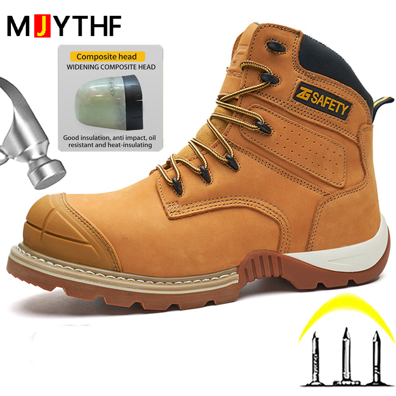 Cowhide Work Safety Boots Comp - Leather Work Fabric ulasan dan harga