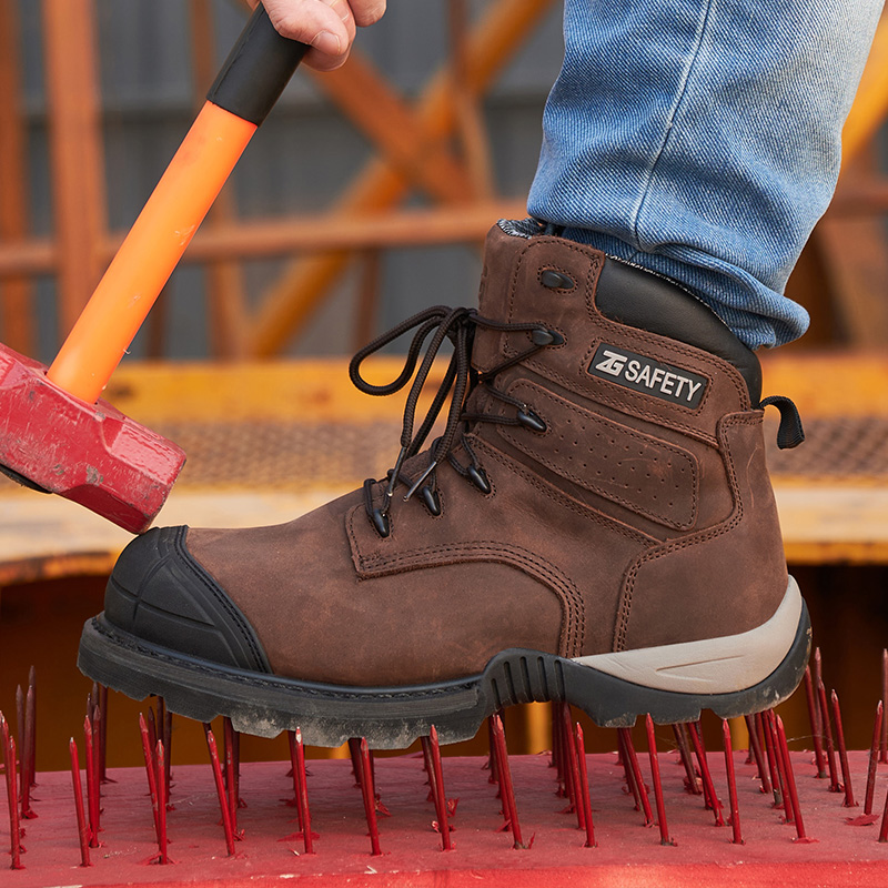 Cowhide Work Safety Boots Comp - Leather Work Fabric ulasan dan harga