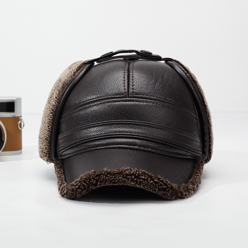 2026New PU Leather Winter Men' - Leather Work Hat ulasan dan harga