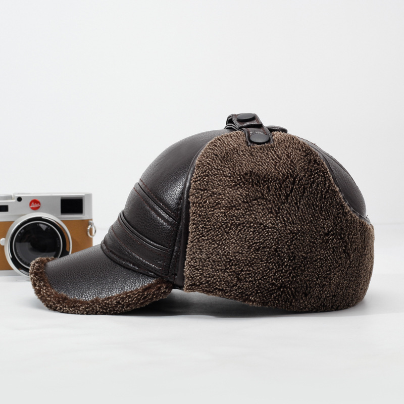 2026New PU Leather Winter Men' - Leather Work Hat ulasan dan harga