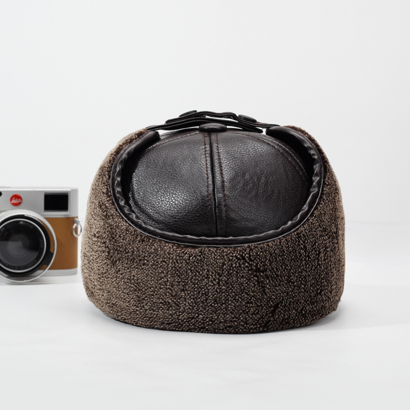 2026New PU Leather Winter Men' - Leather Work Hat ulasan dan harga