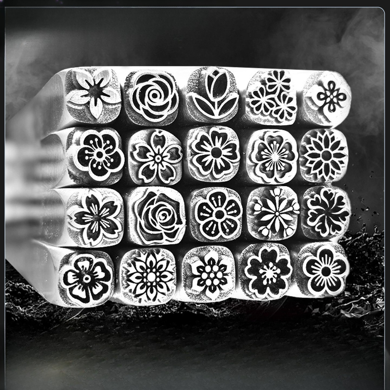 5/7mm Flower Pattern Metal Sta - Leatherwork Flowers ulasan dan harga