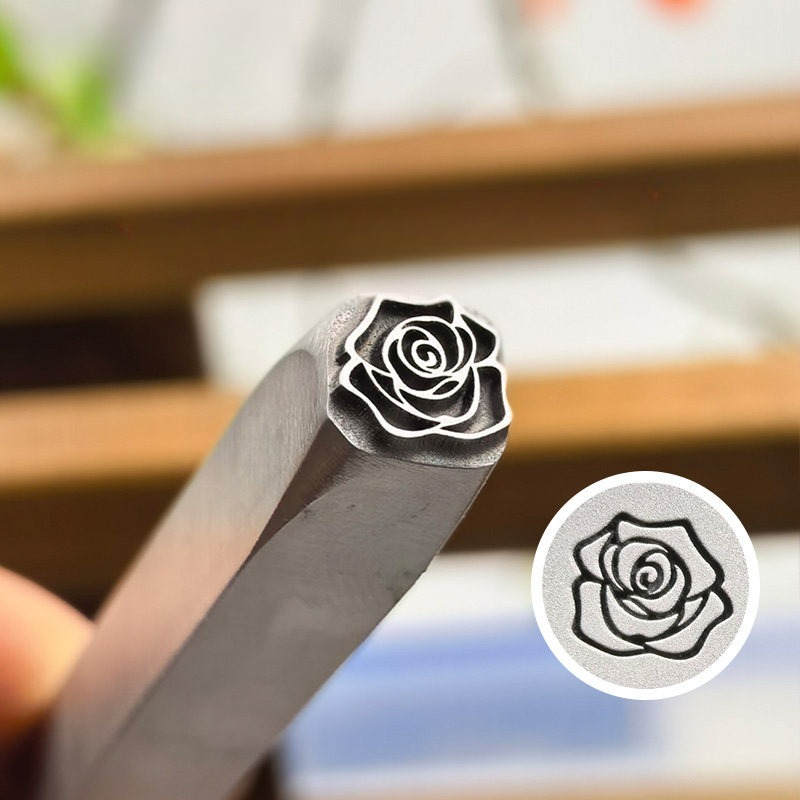 5/7mm Flower Pattern Metal Sta - Leatherwork Flowers ulasan dan harga