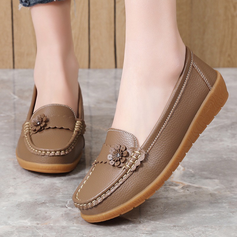 Women's Moccasins Solid Color  - Leatherwork Flowers ulasan dan harga