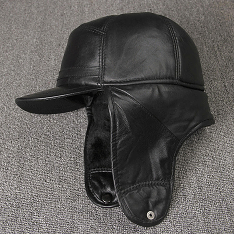 Genuine Leather caps Winter Wa - Leather Work Hat ulasan dan harga