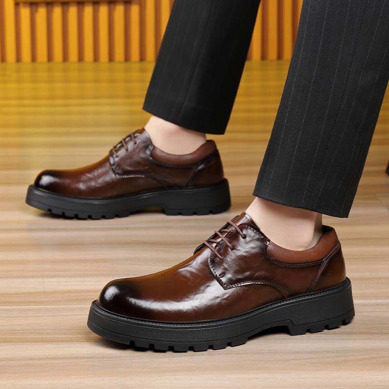 Men's casual leather shoes Ele - Leather Work Dress ulasan dan harga
